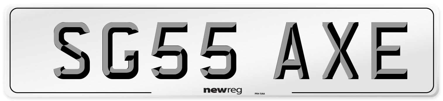SG55 AXE Number Plate from New Reg
